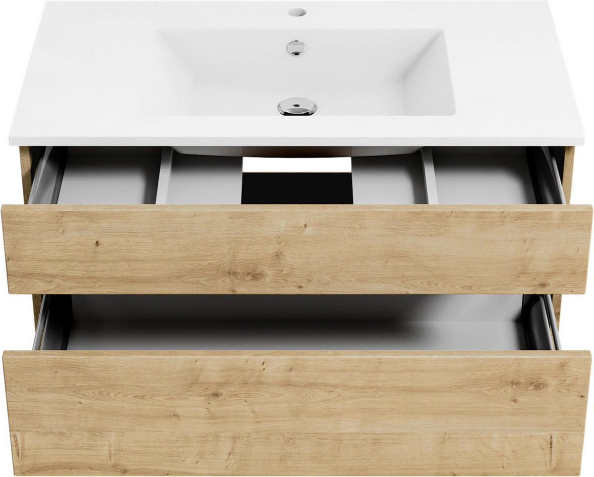 BADEZIMMER  in 122 cm  - Eichefarben/Weiß, KONVENTIONELL, Holzwerkstoff (122cm) - Puris