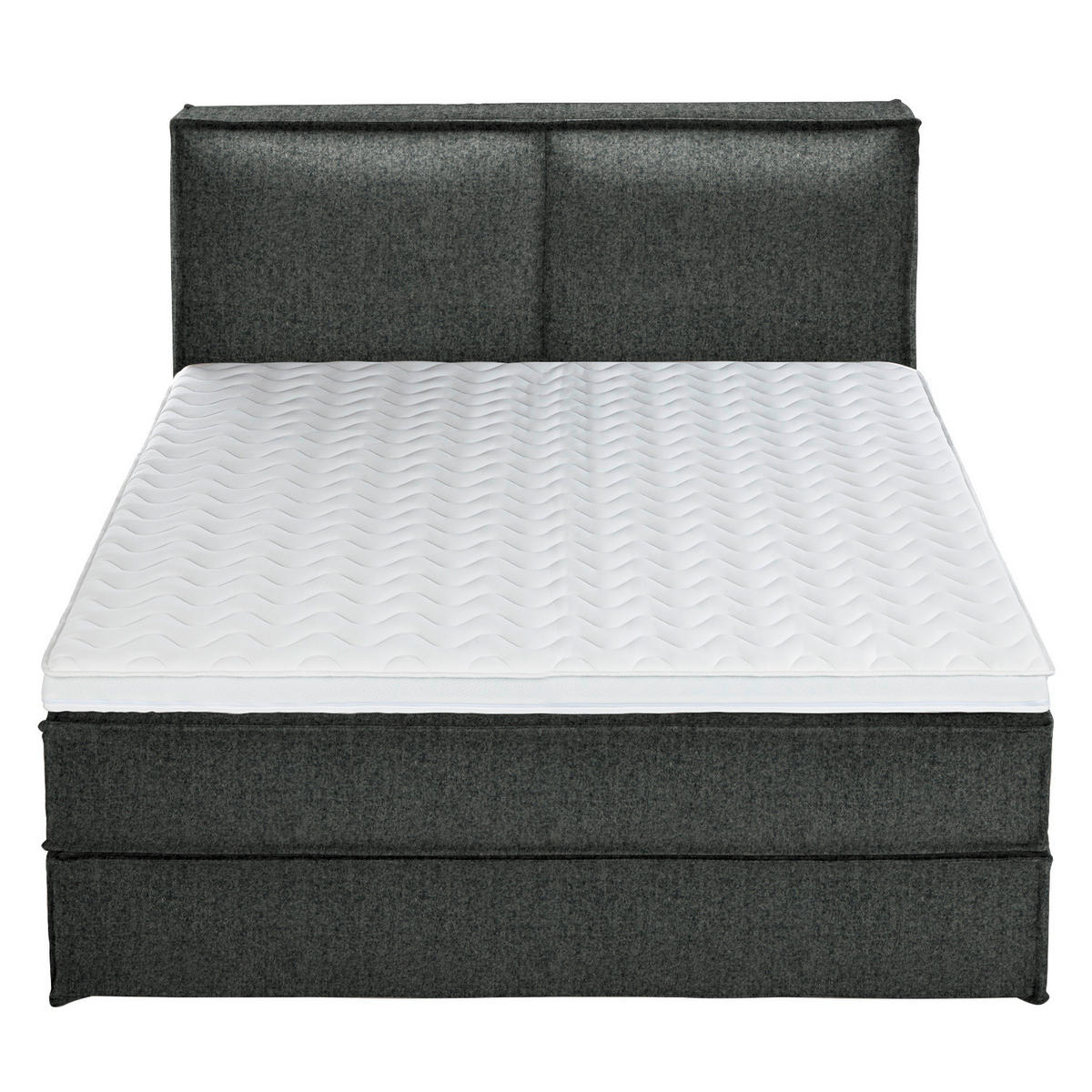 BOXSPRINGBETT 200/220 cm  in Anthrazit  - Anthrazit/Schwarz, Design, Kunststoff/Textil (200/220cm) - home24