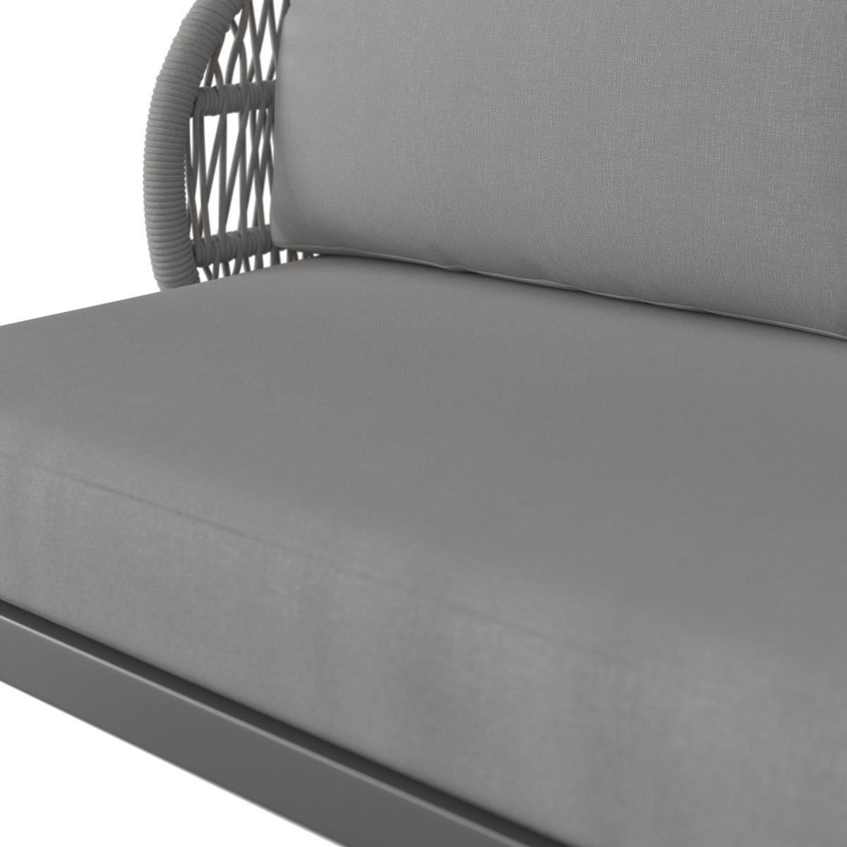 LOUNGE GARNITURA tkanina aluminij  - siva/naravne barve, Moderno, kovina/umetna masa (255/72/145cm) - Ambia Garden