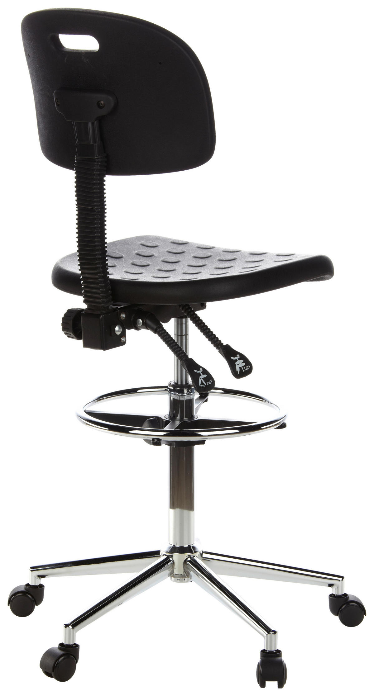 BÜROHOCKER Schwarz, Chromfarben  - Chromfarben/Schwarz, MODERN, Kunststoff/Metall (45/132/41cm) - MID.YOU