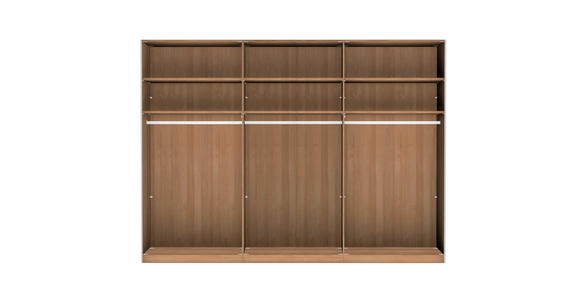 SCHWEBETÜRENSCHRANK 300/217/67 cm 3-türig Weiß, Eiche Bianco - Eiche Bianco/Weiß, Natur, Glas/Holz (300/217/67cm) - Linea Natura