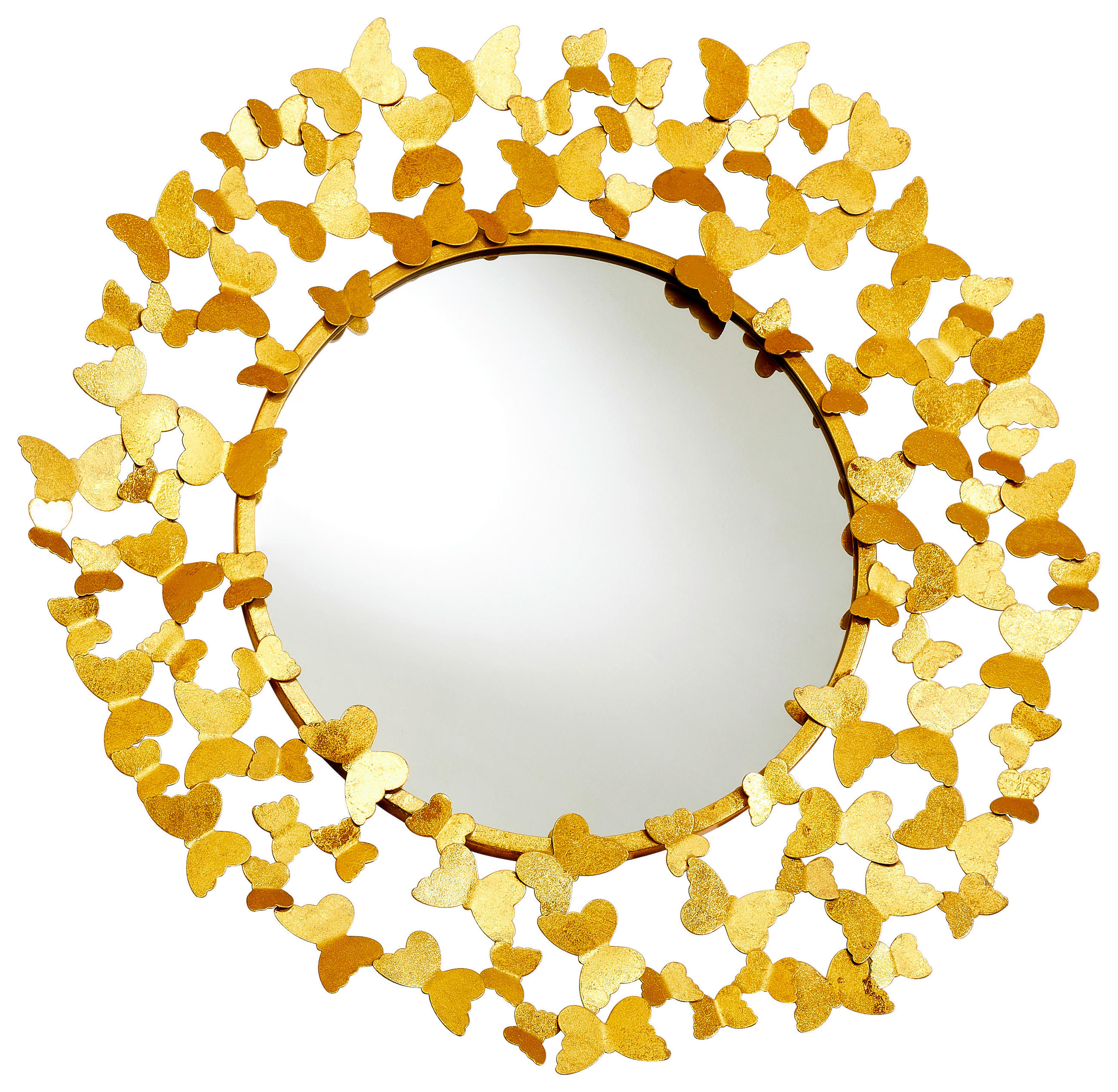 WANDSPIEGEL  - Goldfarben, Design, Glas/Metall (92/92/5cm) - Ambia Home