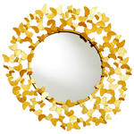 WANDSPIEGEL  - Goldfarben, Design, Glas/Metall (92/92/5cm) - Ambia Home