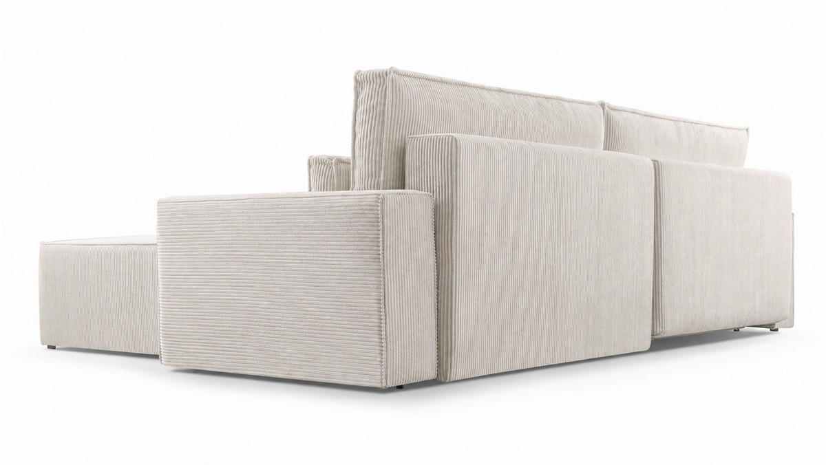 ECKSOFA BRAZIL L Beige Rückenkissen, Schlaffunktion, Rücken echt  - Beige/Schwarz, Design, Kunststoff/Textil (290/200cm) - MID.YOU