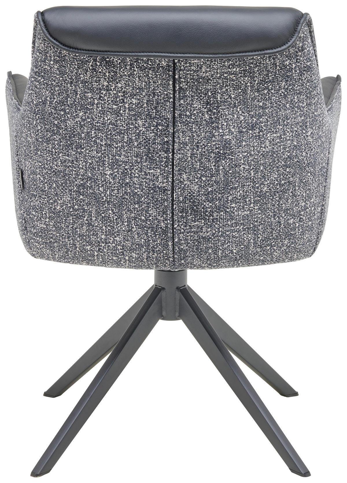 ARMLEHNSTUHL  in Eisen Webstoff Echtleder pigmentiert  - Schwarz, Design, Leder/Textil (61/64/84,5cm) - Valdera