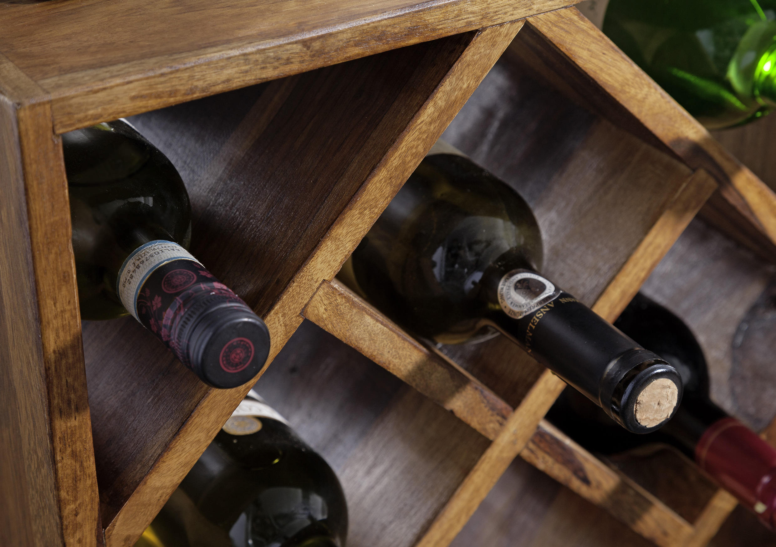 Thumbnail - Mid.you Weinregal, Sheesham, Holz, Sheesham, massiv, 40x40x25 cm, Wohnzimmer, Regale, Weinregale