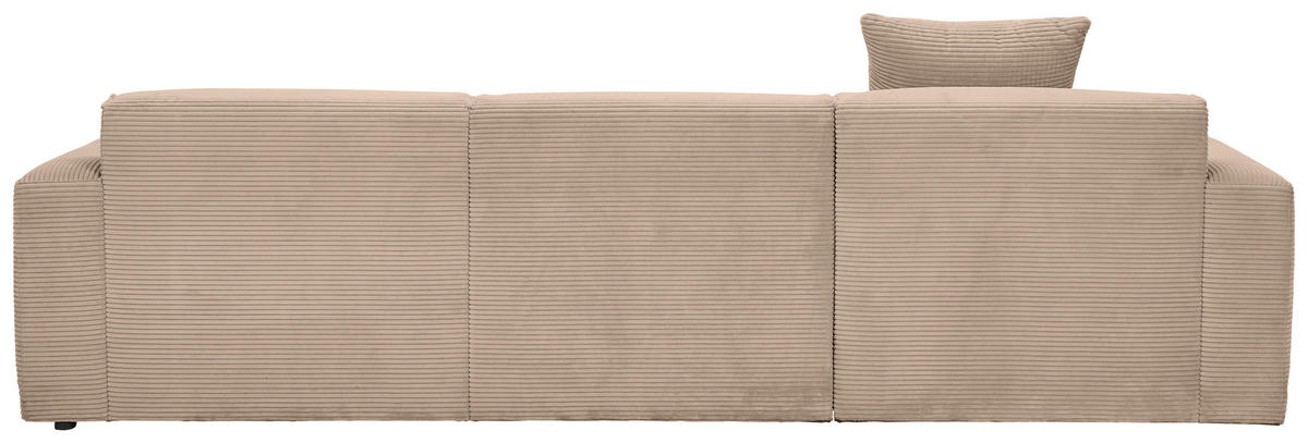 ECKSOFA in Cord Hellbraun  - Hellbraun/Schwarz, Design, Kunststoff/Textil (196/303cm) - Livetastic