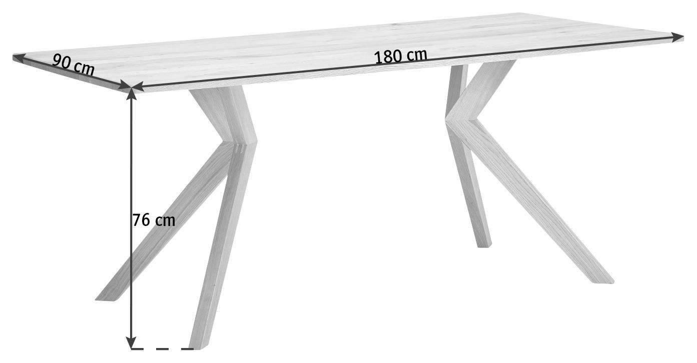 ESSTISCH in Holz 220/90/76 cm  - Eichefarben, Konventionell, Holz (220/90/76cm) - Venda