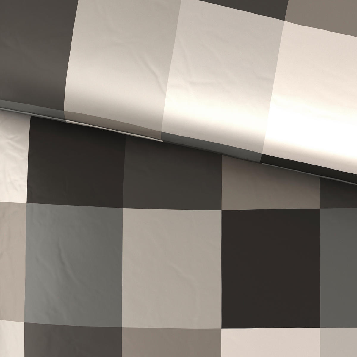 BETTWÄSCHE Beaufiat check Satin 135/200 cm  - Grau, Textil (135/200cm) - Novel