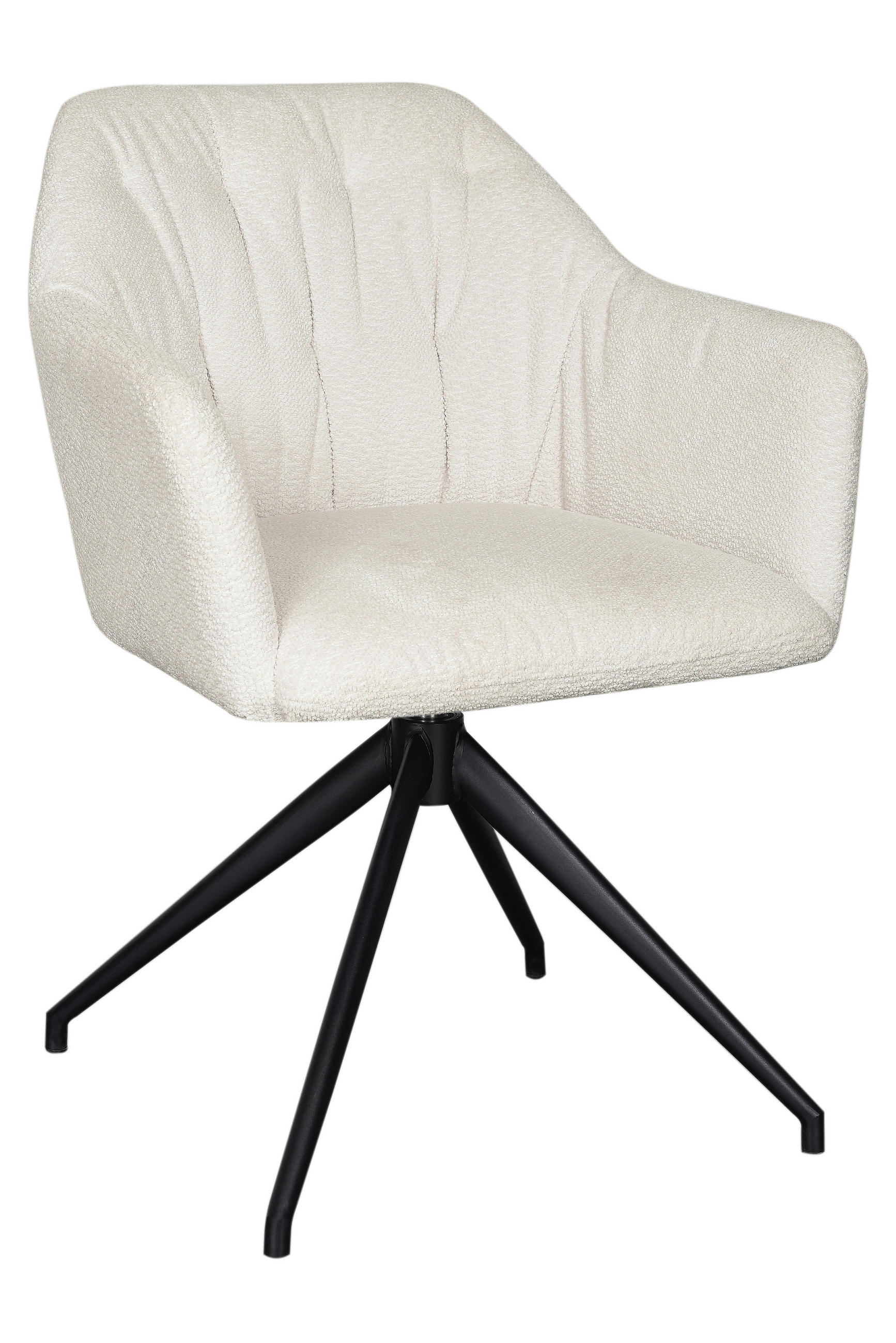 NASLANJAČ, kovina, tekstil krem barve, črna  - črna/krem barve, Design, kovina/tekstil (60/81/62cm) - Stylife