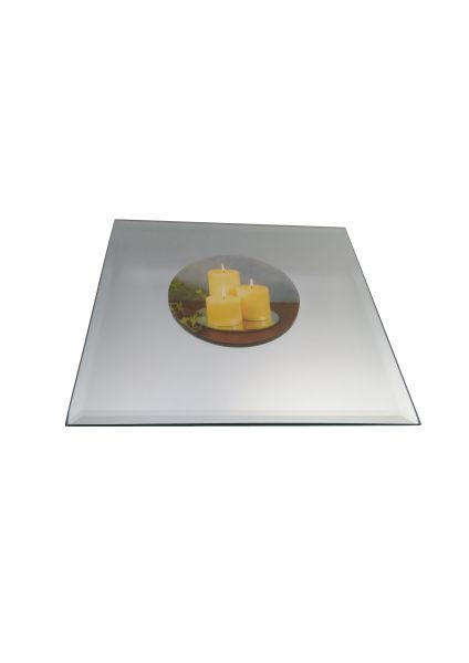 TANIER POD SVIEČKU, plast, sklo - strieborná, Design, plast/sklo (20/20cm) - Ambia Home