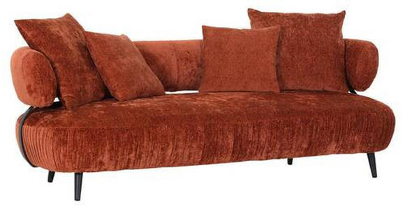 BIGSOFA in Chenille Kupferfarben  - Schwarz/Kupferfarben, Design, Holz/Textil (245/85/110cm) - Landscape