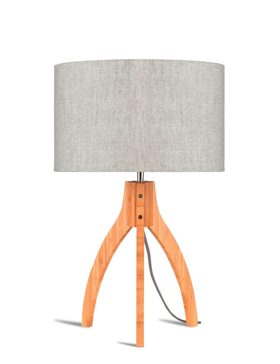 TISCHLEUCHTE - Naturfarben, Trend, Holz/Textil (36/54cm) - Good & Mojo