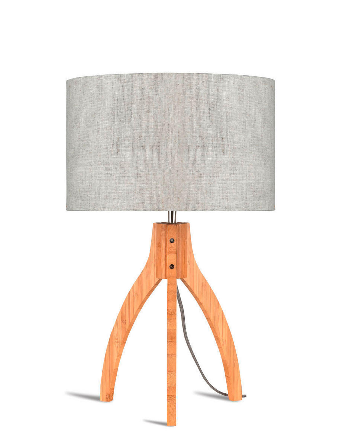 TISCHLEUCHTE - Naturfarben, Trend, Holz/Textil (36/54cm) - Good & Mojo