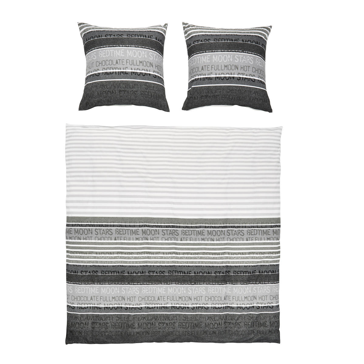 BETTWÄSCHE Davos Biber 200/200 cm  - Dunkelgrau/Hellgrau, KONVENTIONELL, Textil (200/200cm) - Janine