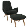 SESSELSET Flachgewebe Hocker    - Waldgrün/Eichefarben, Design, Holz/Textil (84/95/96cm) - MID.YOU
