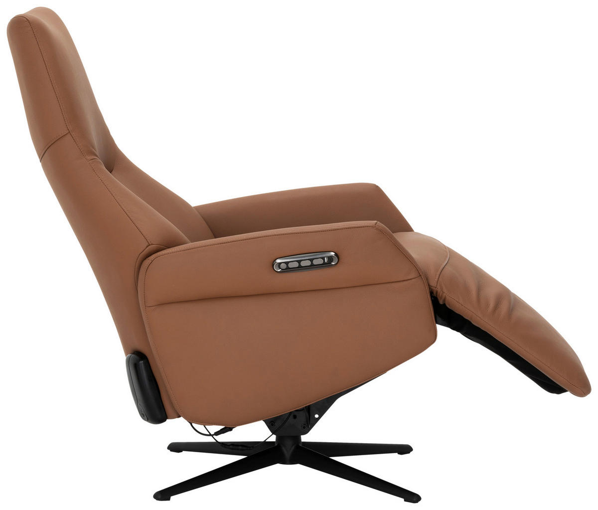 RELAXSESSEL Lederlook Echtleder    - Schwarz/Braun, KONVENTIONELL, Leder/Textil (70/111/86cm) - Livetastic