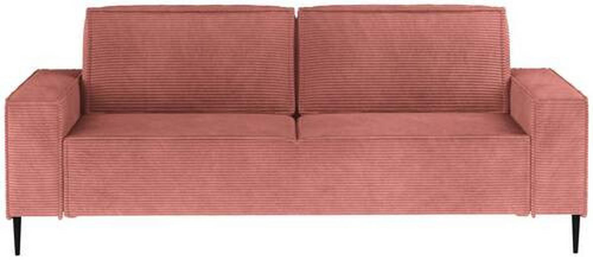 SCHLAFSOFA in Webstoff Rosa  - Schwarz/Rosa, Design, Textil/Metall (240/89/103cm) - Ti'me