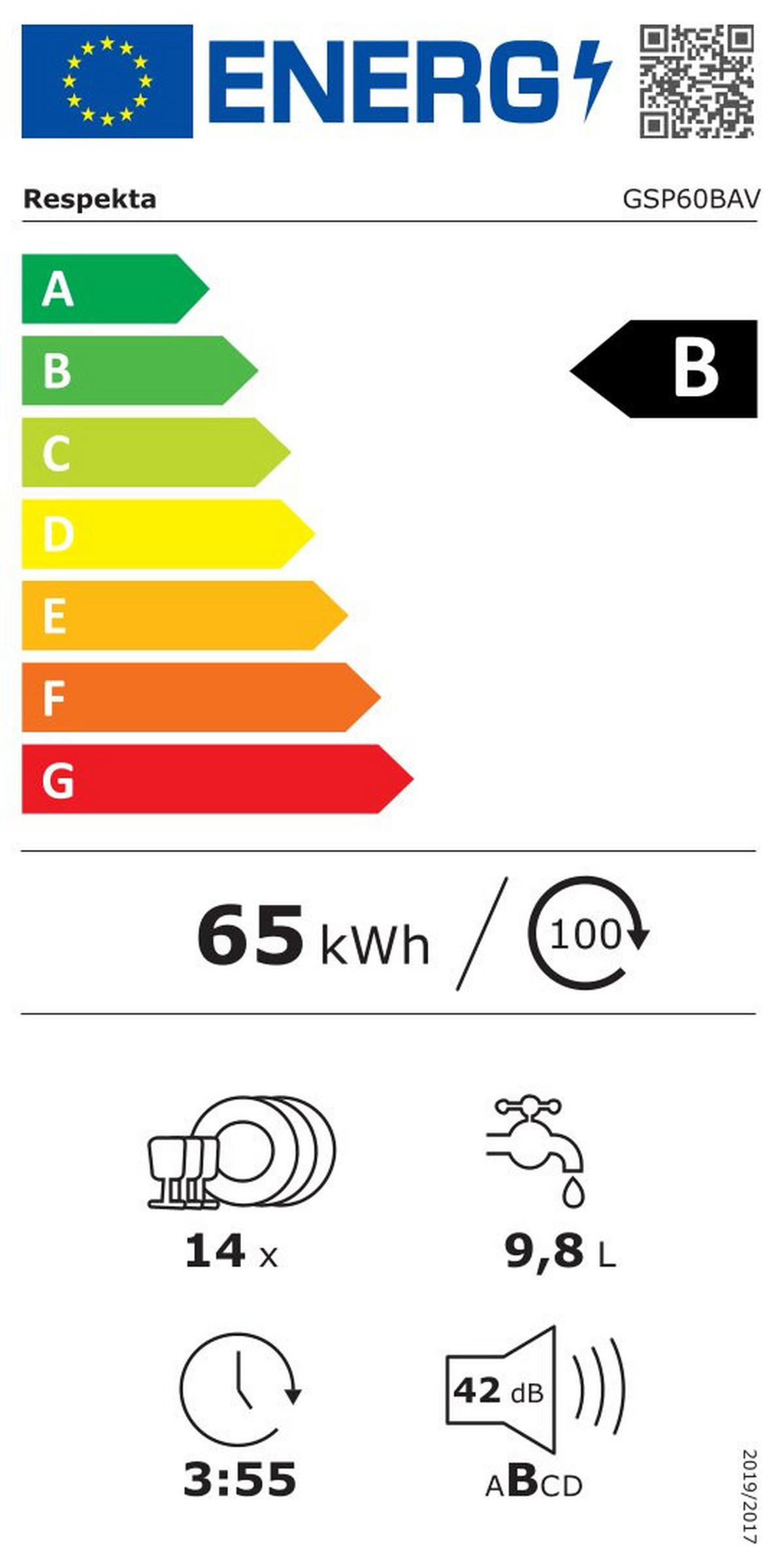 GESCHIRRSPÜLER GSP60BAV  - Silberfarben, Basics, Kunststoff/Metall (59,8/81,5/55cm) - Respekta