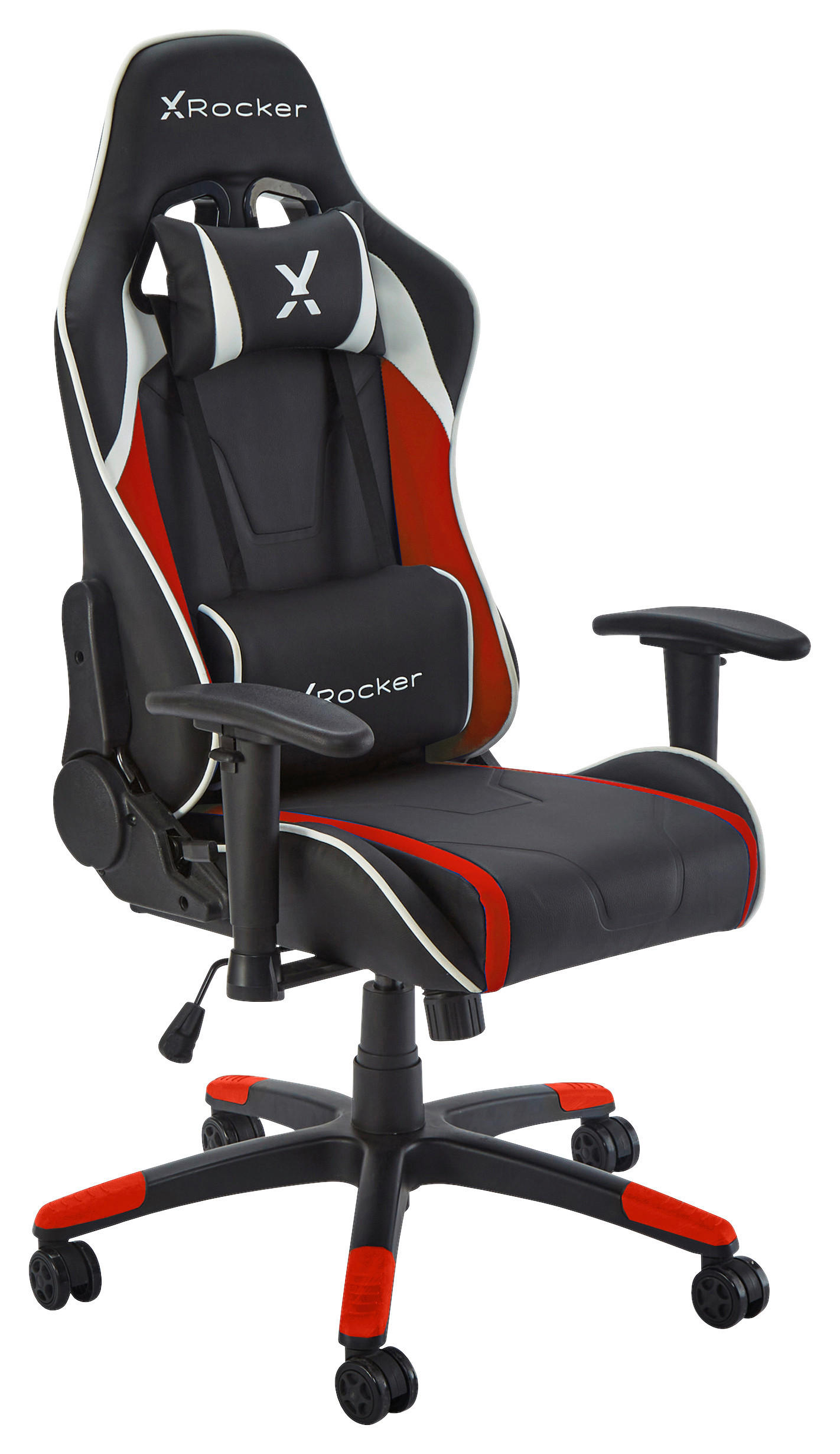 GAMINGSTUHL Rot, Schwarz, Weiß Metall, Kunststoff, Textil   - Rot/Schwarz, MODERN, Kunststoff/Textil (55/113/62,5cm) - X Rocker