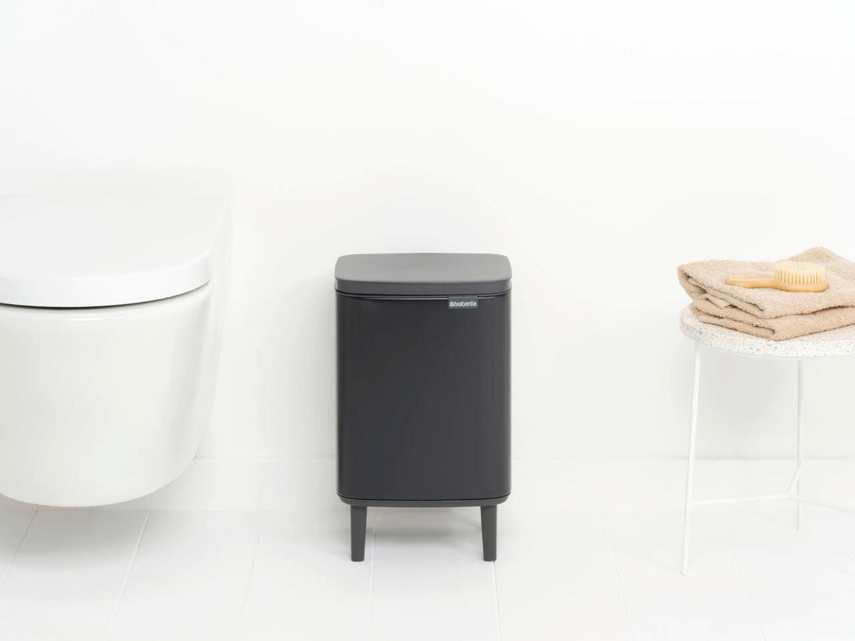 KOŠ ZA SMETI - črna, Basics, kovina (24.2/40/20.7cm) - Brabantia