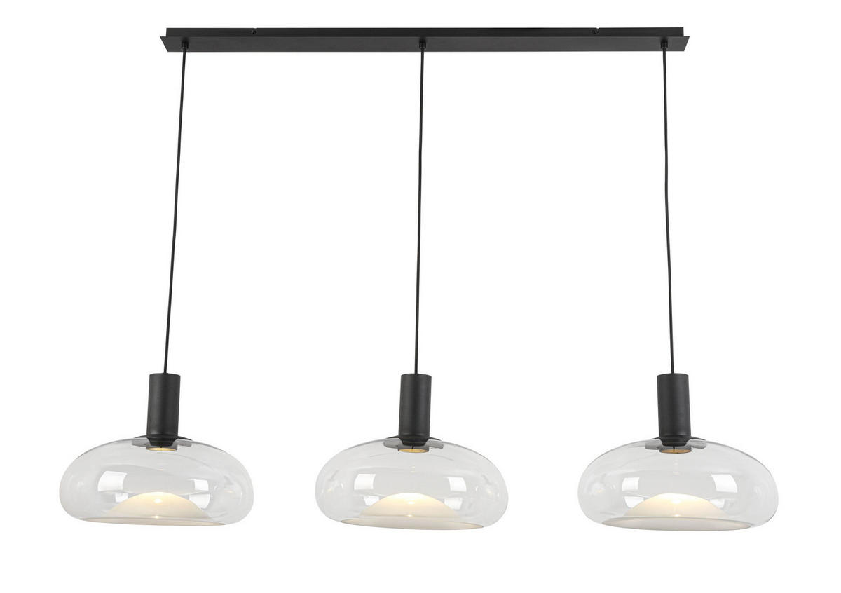 HÄNGELEUCHTE Lune 135,5/37/183 cm   - Schwarz, Design, Glas/Metall (135,5/37/183cm) - Dieter Knoll