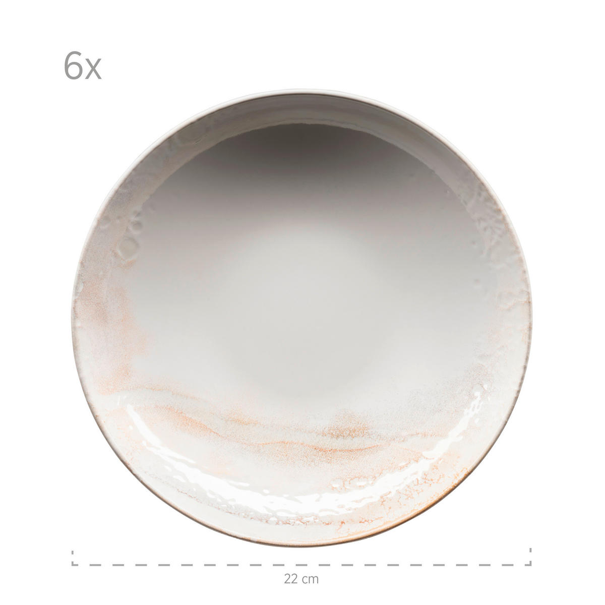 TAFELSERVICE Ossia 18-teilig  - Weiss/Beige, Basics, Keramik (40,5/36,5/49cm) - Mäser