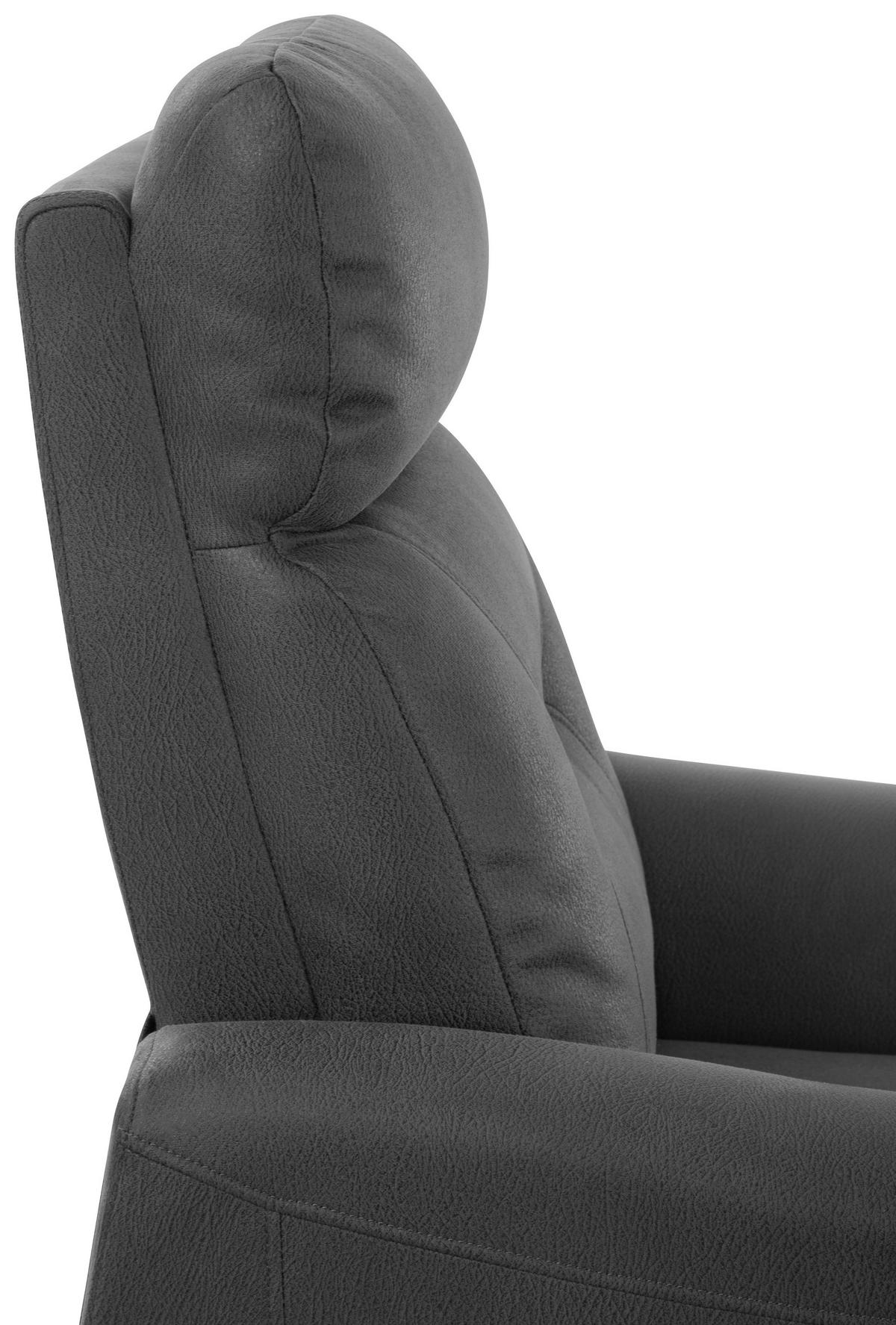 SITZGARNITUR Mikrofaser Grau  - Schwarz/Grau, Design, Textil/Metall - Livetastic