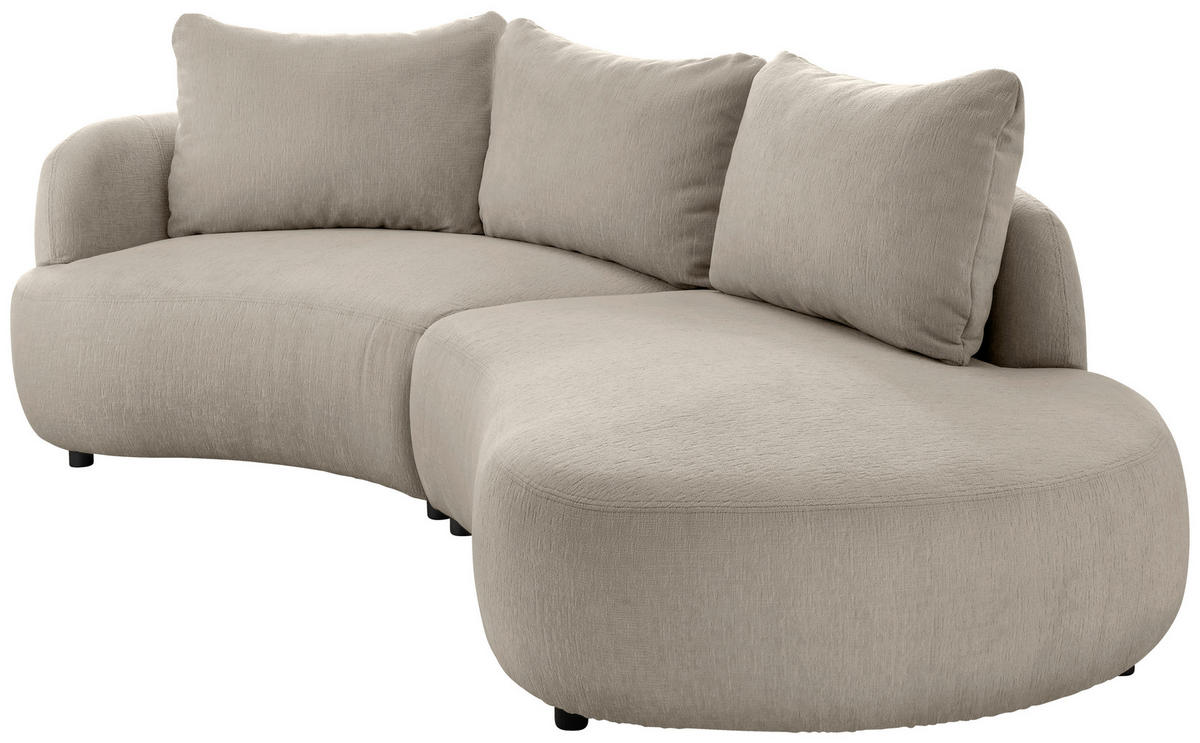 ECKSOFA in Mikrofaser Taupe  - Taupe/Schwarz, Modern, Kunststoff/Textil (139/250cm) - Livetastic