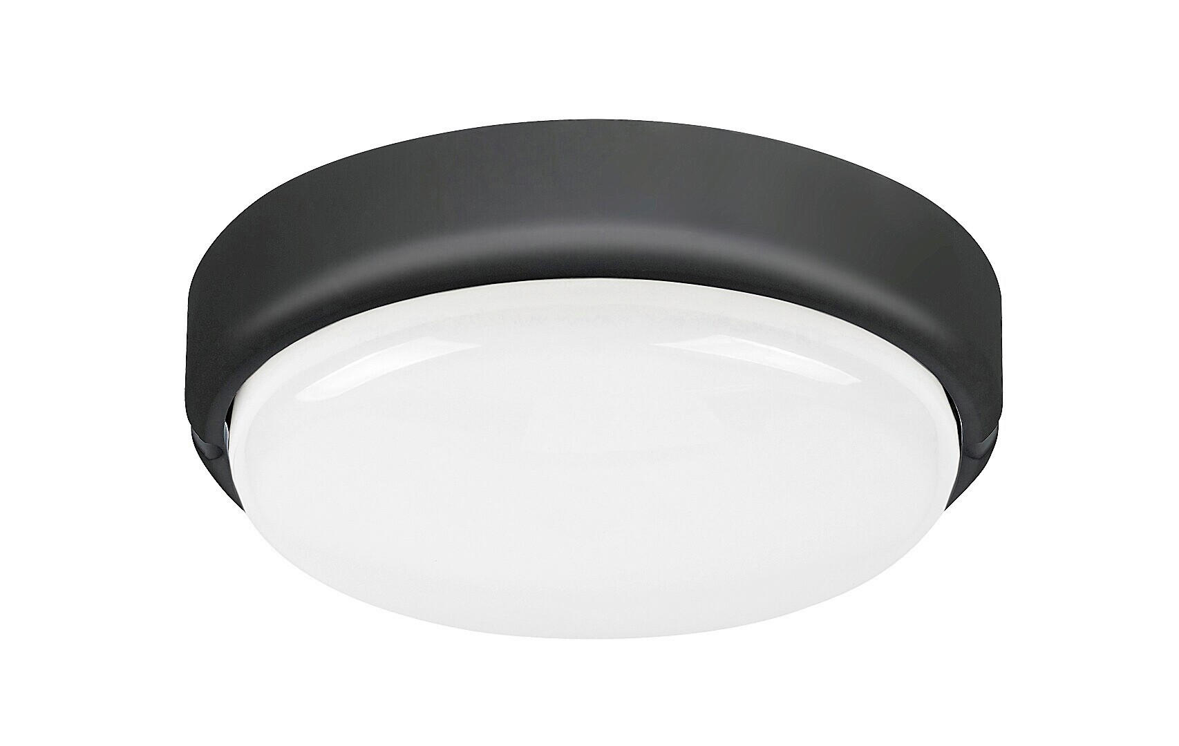 ZUNANJA STROPNA SVETILKA Hort 19/6 cm - črna/bela, Basics, umetna masa (19/6cm)