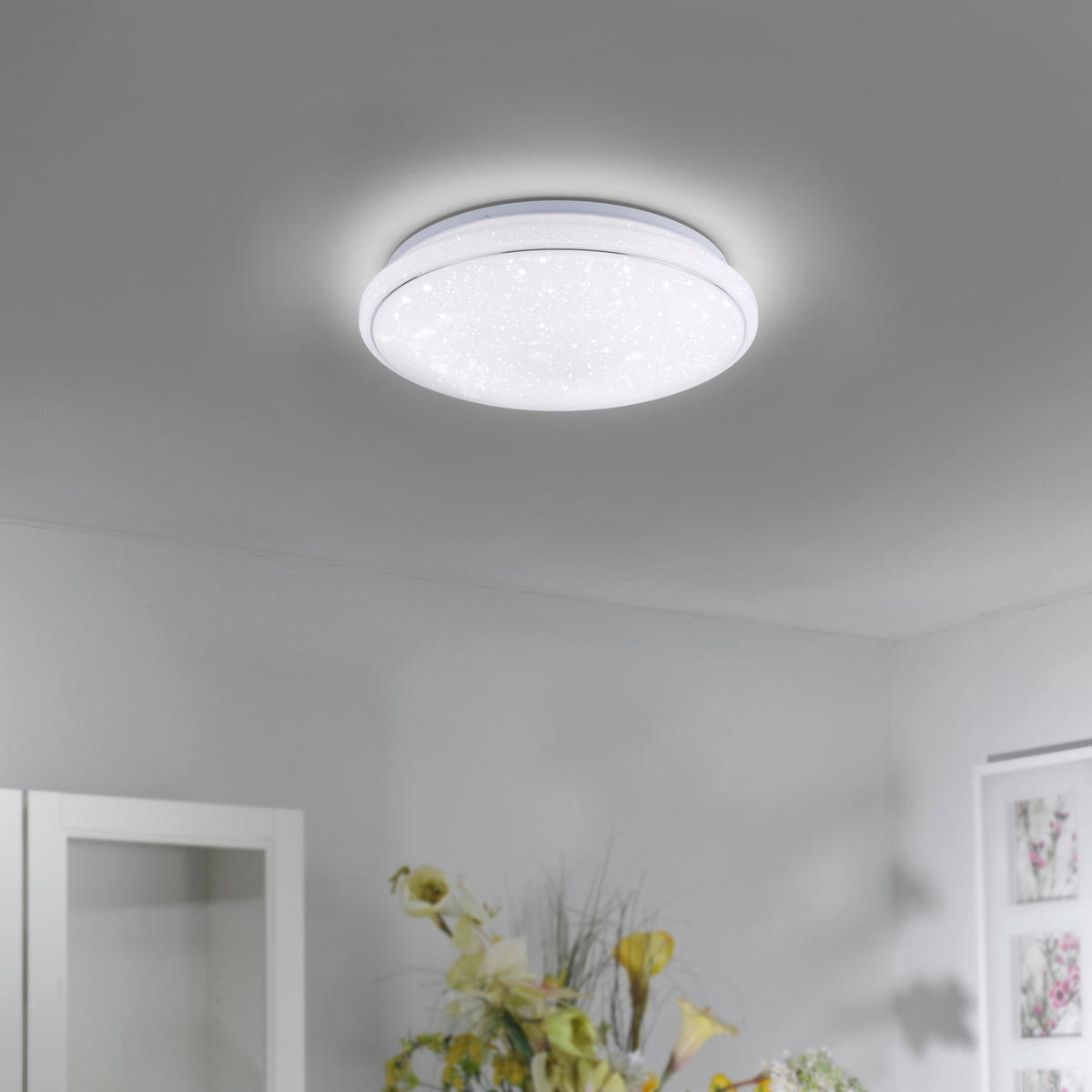 LED-DECKENLEUCHTE Lolasmart-Jupi 44/44/11 cm  - Weiß, KONVENTIONELL, Kunststoff/Metall (44/44/11cm)