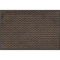 DVEŘNÍ ROHOŽKA, 40/60 cm, hnědá - hnědá, Konvenční, textil/plast (40/60cm) - wash+dry