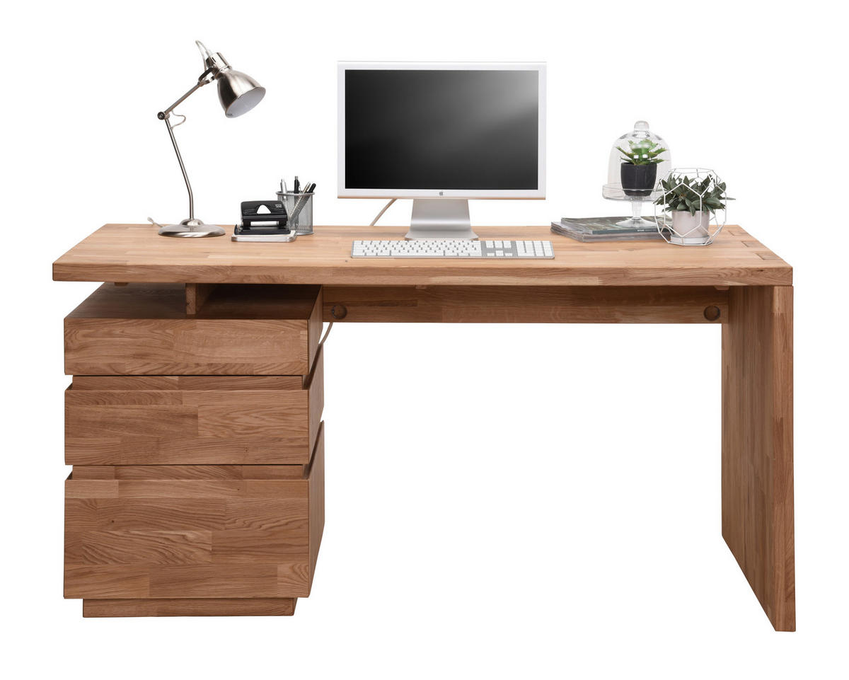 SCHREIBTISCH 150/70/76 cm  in Wildeiche  - Wildeiche/Eichefarben, Natur, Holz (150/70/76cm) - Linea Natura