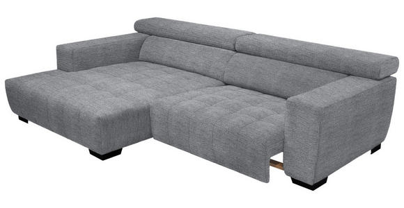 ECKSOFA in Webstoff Grau  - Schwarz/Grau, KONVENTIONELL, Textil/Metall (182/279cm) - Hom`in