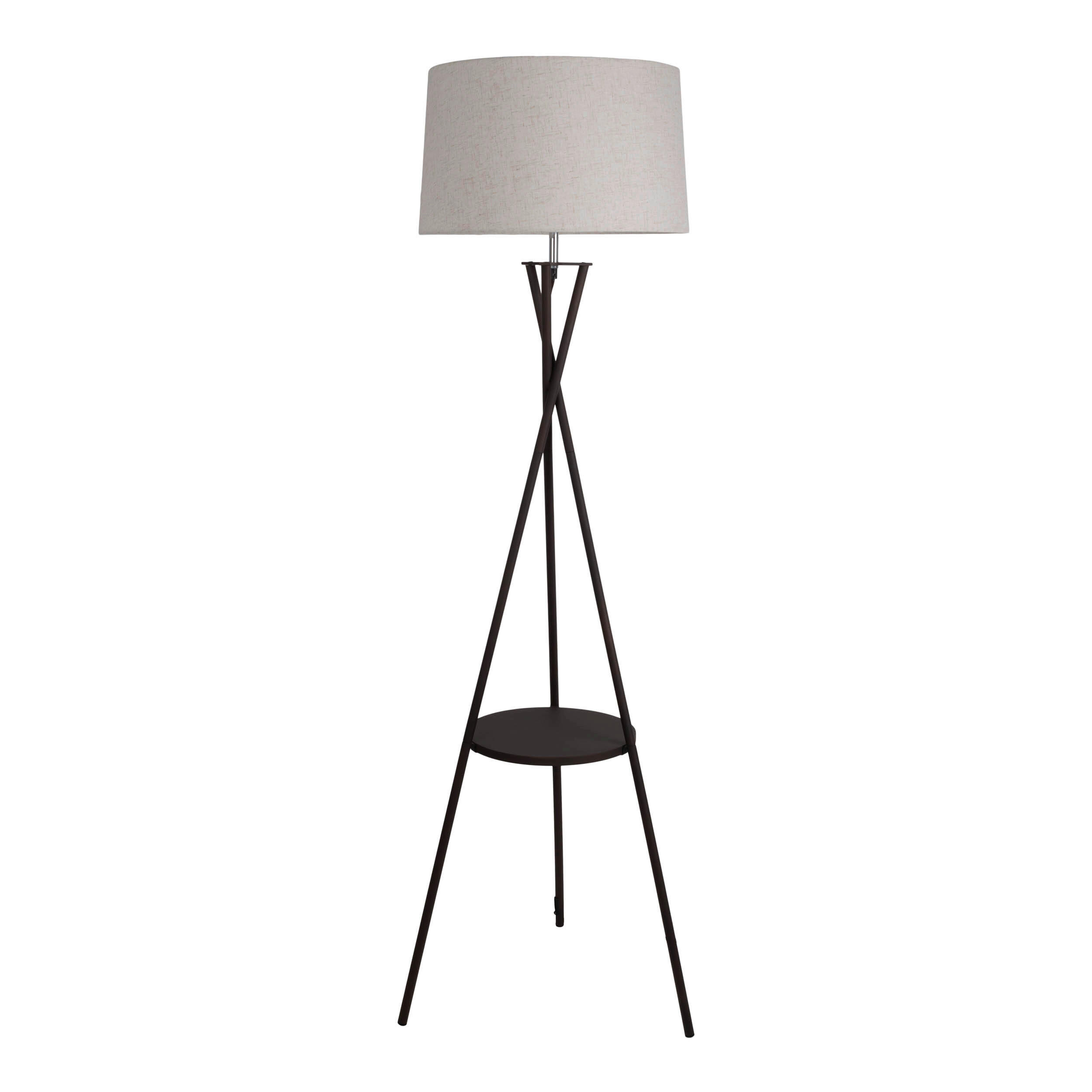 STEHLEUCHTE  51/51/158 cm    - Schwarz/Weiß, KONVENTIONELL, Kunststoff/Textil (51/51/158cm) - Näve