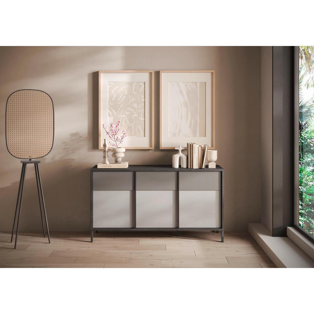 Thumbnail - Carryhome Sideboard, Anthrazit, Grau, Holzwerkstoff, 2 Fächer, 156x86x40 cm, Typenauswahl, Beimöbel erhältlich, stehend,...
