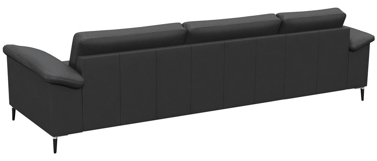 Freisteller von Livetastic ECKSOFA Schwarz Echtleder.