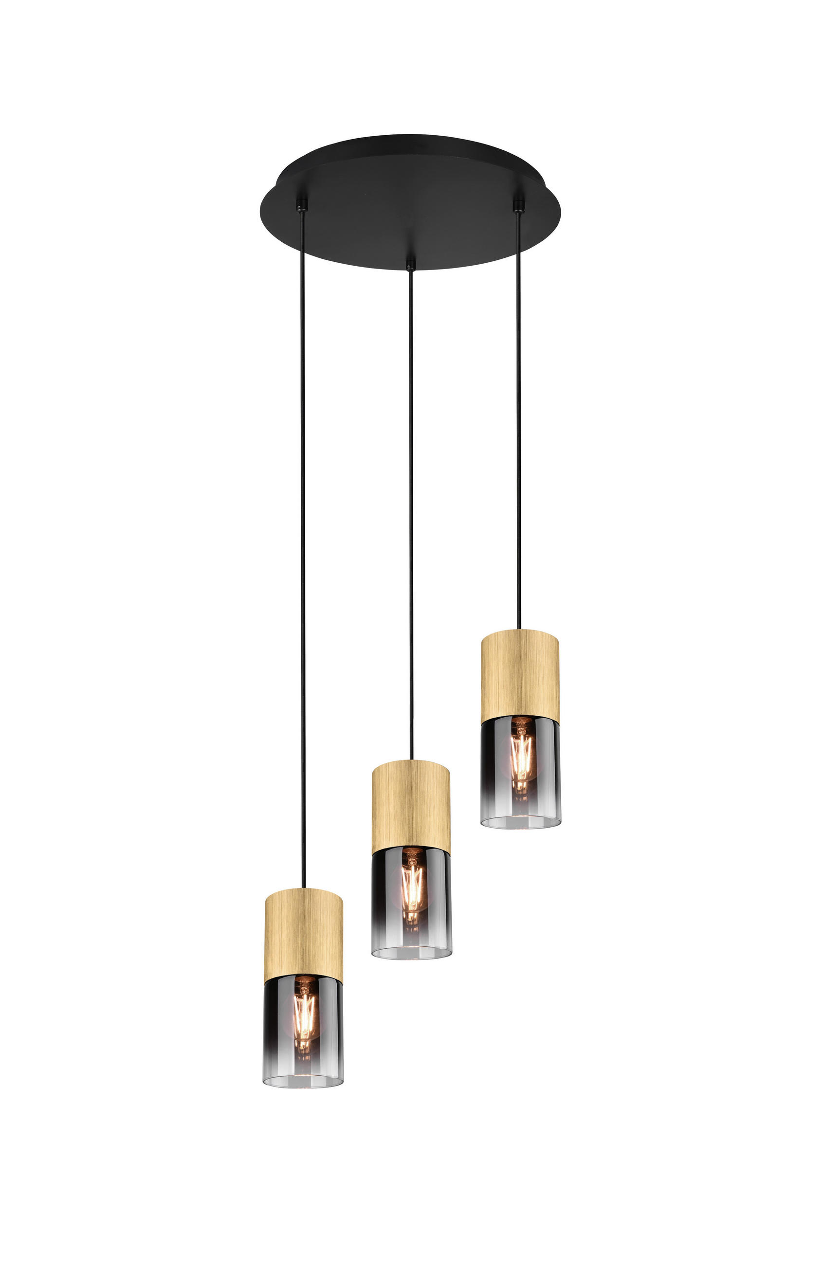 HÄNGLAMPA Robin 37/150 cm  - mässingsfärgad/antracit, Design, metall/glas (37/150cm) - Trio Leuchten
