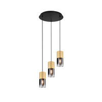 HÄNGELEUCHTE 37/150 cm    - Anthrazit/Messingfarben, Design, Glas/Metall (37/150cm) - Trio Leuchten