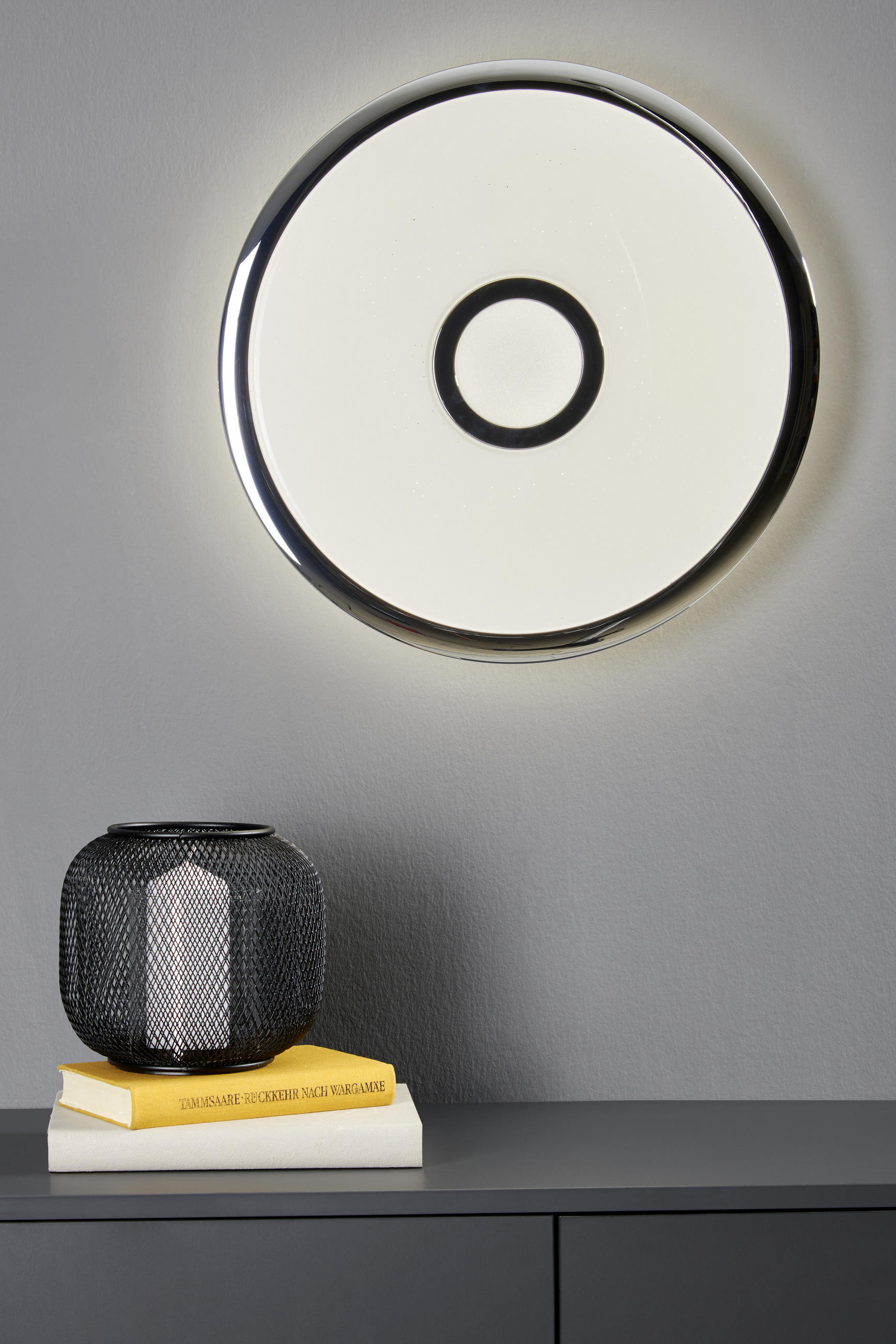 LED-DECKENLEUCHTE - Chromfarben/Weiß, KONVENTIONELL, Kunststoff/Metall (42/7,5cm) - Novel