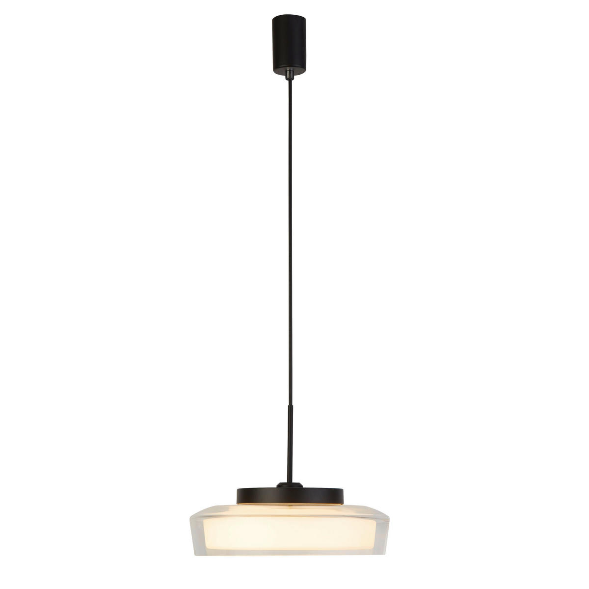 PENDELLAMPA Puck 30/150 cm  - klar/opal, Basics, metall/glas (30/150cm)