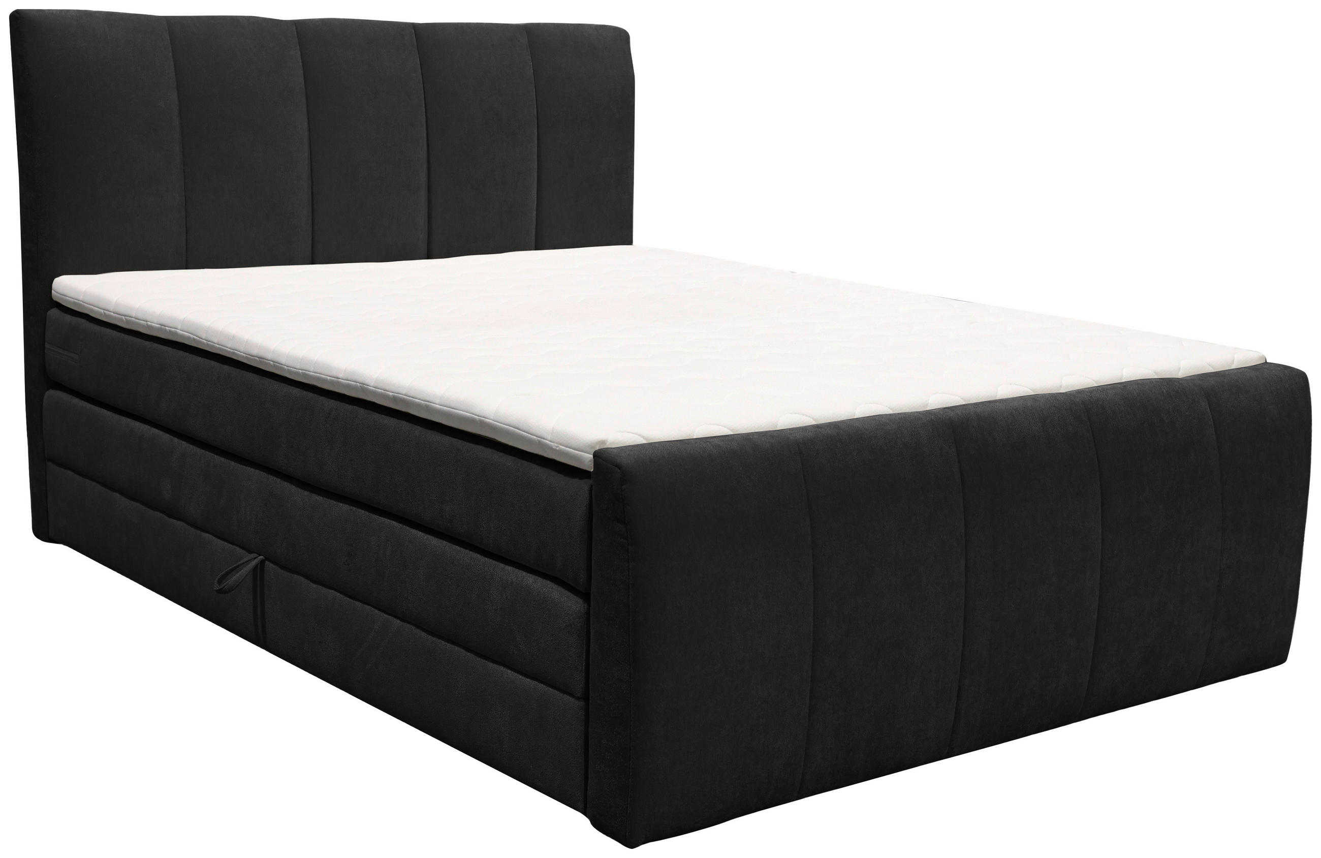 BOXSPRINGBETT 180/200 cm  in Anthrazit  - Anthrazit/Schwarz, Basics, Kunststoff/Textil (180/200cm) - Boxxx