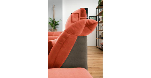 WOHNLANDSCHAFT in Mikrofaser Orange - Chromfarben/Orange, Design, Kunststoff/Textil (211/350/204cm) - Xora