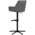 BARHOCKER Echtleder Anthrazit Eisen Sitzfläche 360° drehbar, inklusive Armlehnen  - Anthrazit/Schwarz, Design, Leder/Metall (55/90-116/53cm) - Novel