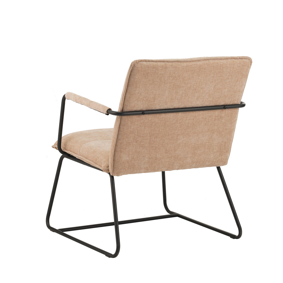 SESSEL in Chenille Beige  - Beige/Schwarz, MODERN, Textil/Metall (65/80/68cm) - MID.YOU