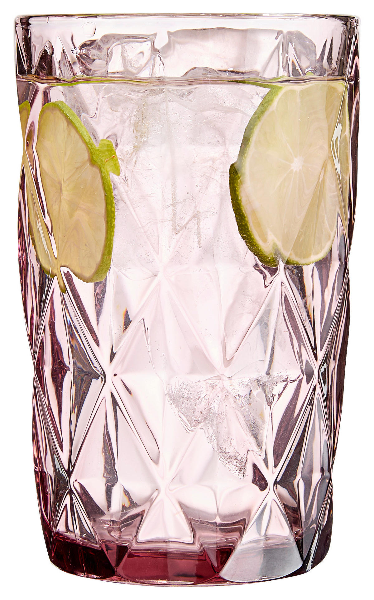 POHÁR NA PITIE - ružová, Basics, sklo (8/12,7cm) - Novel