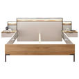 BETTANLAGE 180/200 cm  in Graphitfarben, Eichefarben, Hellgrau  - Eichefarben/Hellgrau, Design, Holz/Holzwerkstoff (180/200cm) - Xora