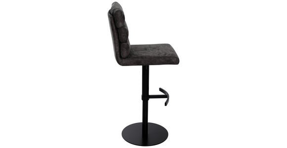 BARHOCKER Webstoff Braun Eisen Stoffauswahl, Sitzfläche 360° drehbar  - Schwarz/Braun, Design, Textil/Metall (42/90-117/58,5cm) - Novel