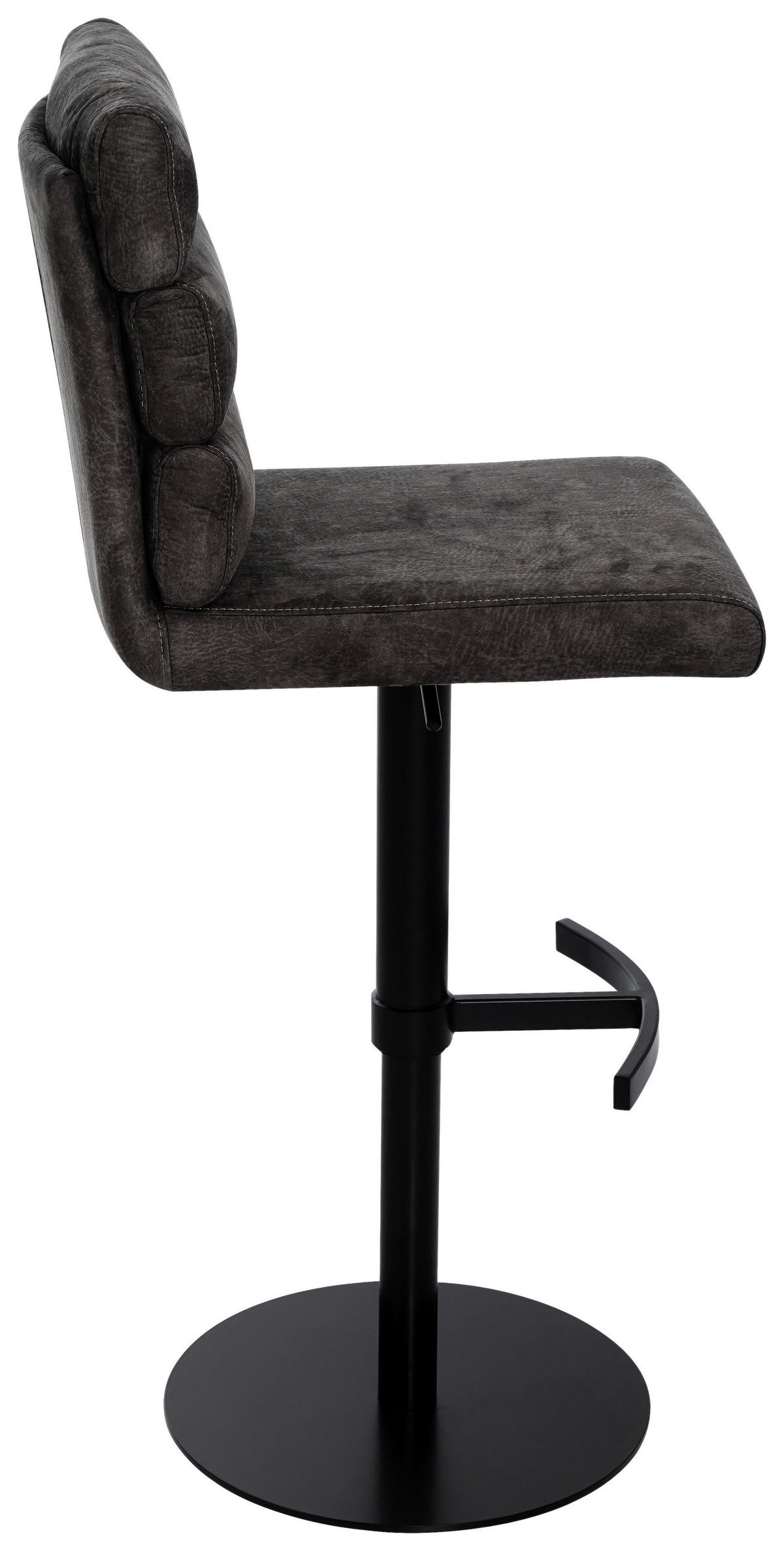 BARHOCKER Webstoff Braun Eisen Stoffauswahl, Sitzfläche 360° drehbar  - Schwarz/Braun, Design, Textil/Metall (42/90-117/58,5cm) - Novel