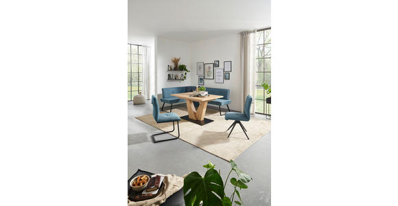 ECKBANK  in Blau, Schwarz  - Blau/Schwarz, Design, Textil/Metall (157/204cm) - Dieter Knoll